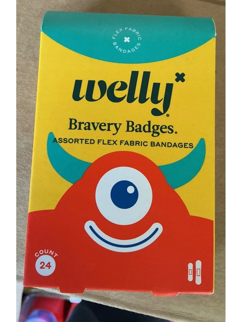 5 packs Welly Bravery Badges Assorted Flex Fabric Bandages, 24 Count